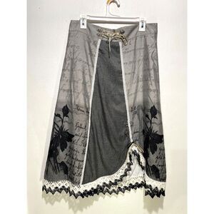 Alpin de Trace peasant skirt fairy gipsy art to wear country gray casual women42